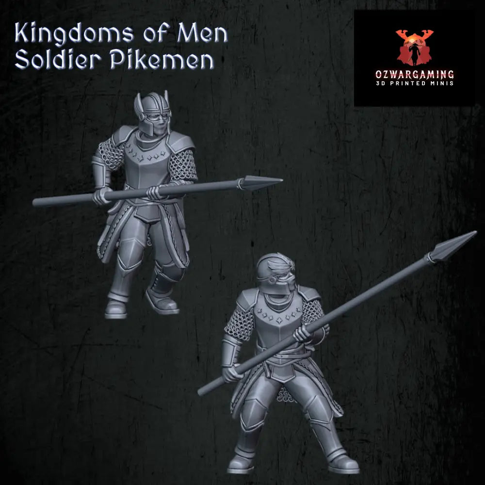 Kingdoms of Men Pikemen | Quartermaster3D 25mm Fantasy Wargaming Miniatures Role Playing Miniatures