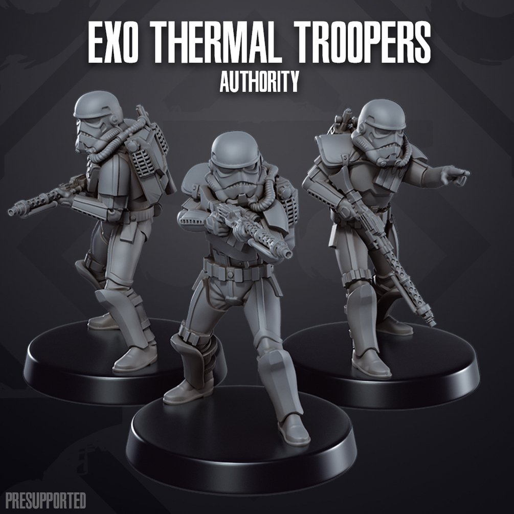 Space Wars: Authority Exo Thermal Troopers | Skullforge Studios 32mm Wargaming Miniatures Role Playing Miniatures