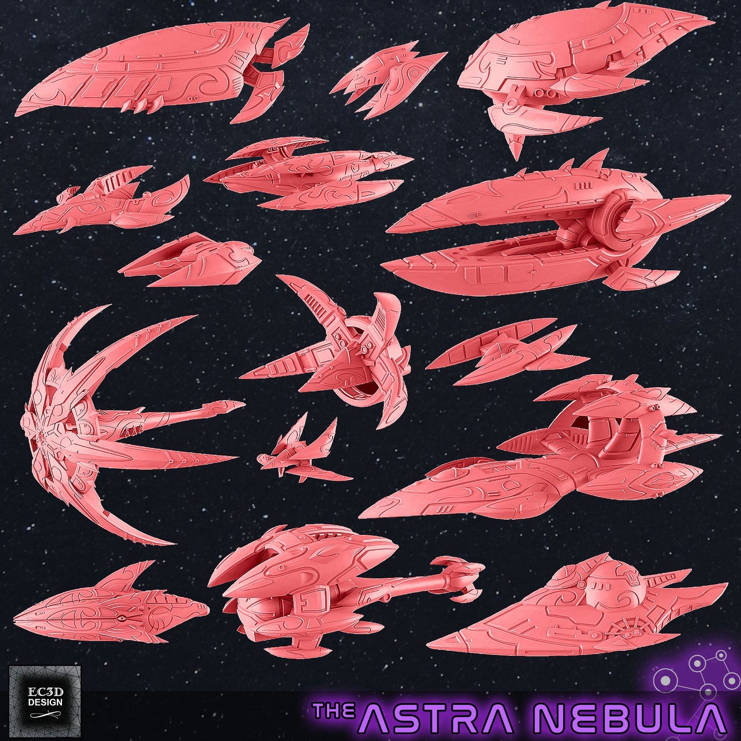 K’Shellik Fleet | EC3D Fleet Scale Sci Fi Miniatures Role Playing Miniatures