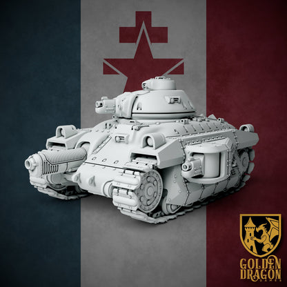 New French Republic R-18 Liberte Battle Tank | Golden Dragon Games Weird WW2 Role Playing Miniatures