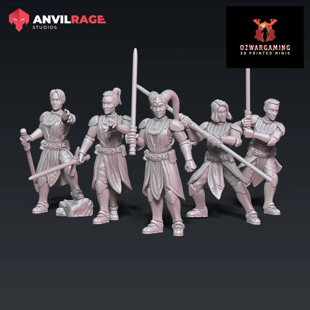 Ladies of the Force | Anvilrage Galactic SciFi Miniatures 32mm 1/47 Legion Scale Role Playing Miniatures