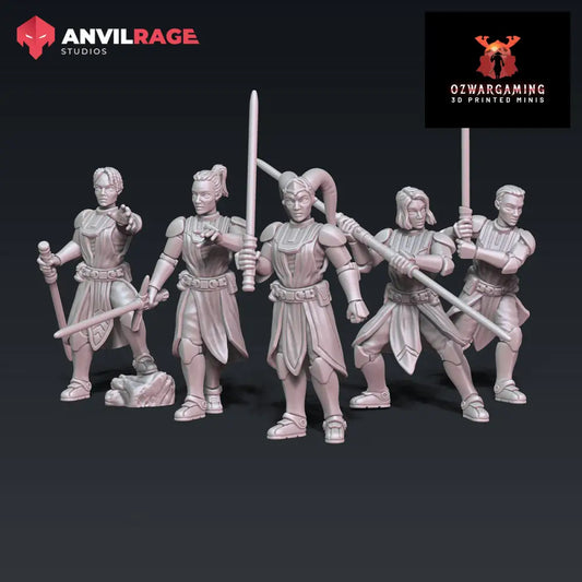 Ladies of the Force | Anvilrage Galactic SciFi Miniatures 32mm 1/47 Legion Scale Role Playing Miniatures