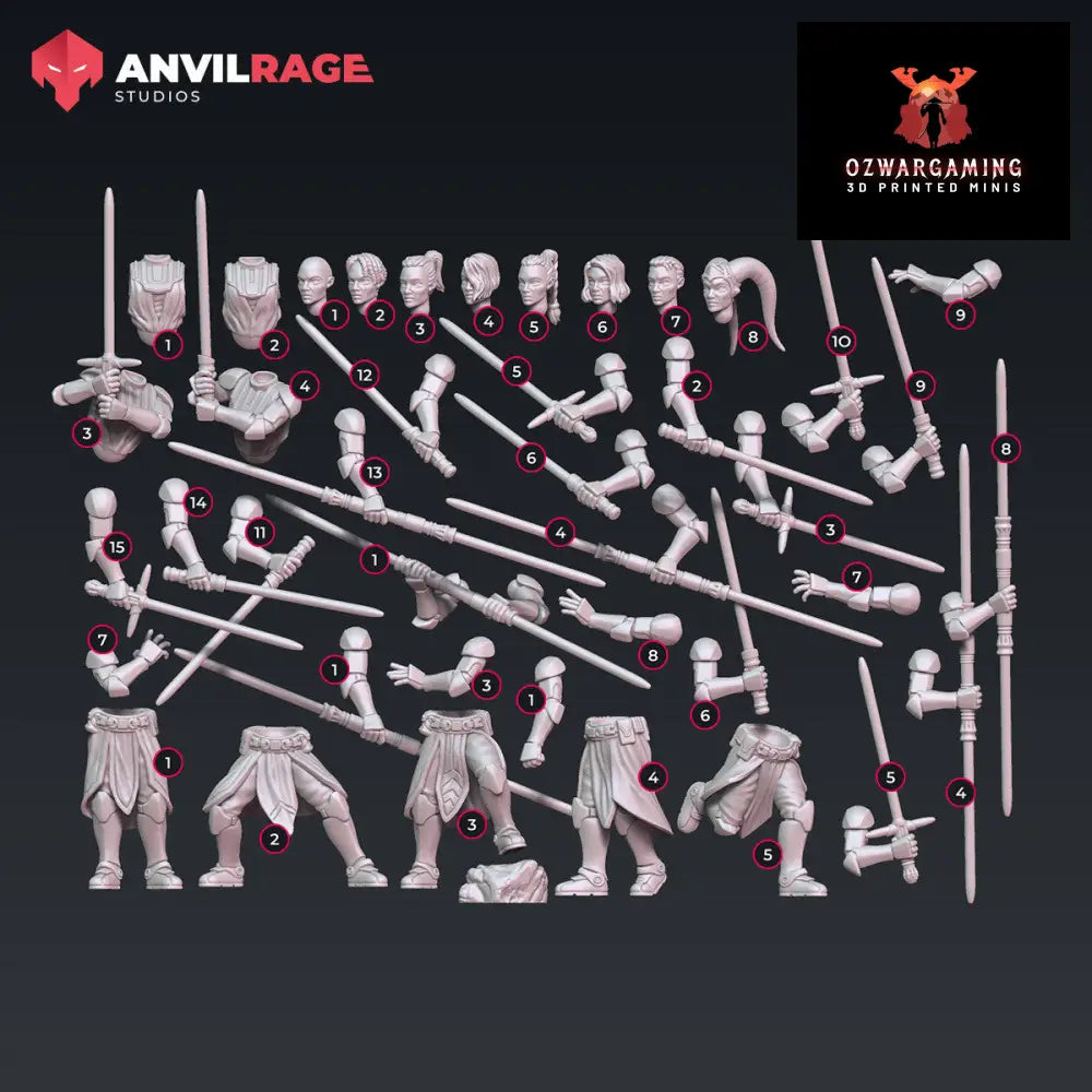 Ladies of the Force | Anvilrage Galactic SciFi Miniatures 32mm 1/47 Legion Scale Role Playing Miniatures