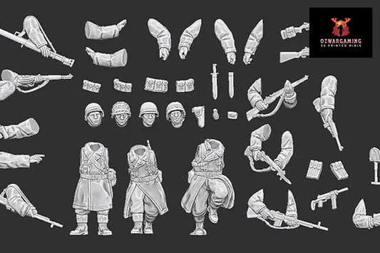 Late War US Infantry Build Kit | RKX Miniatures 28mm WW2 Wargaming Miniatures Role Playing Miniatures