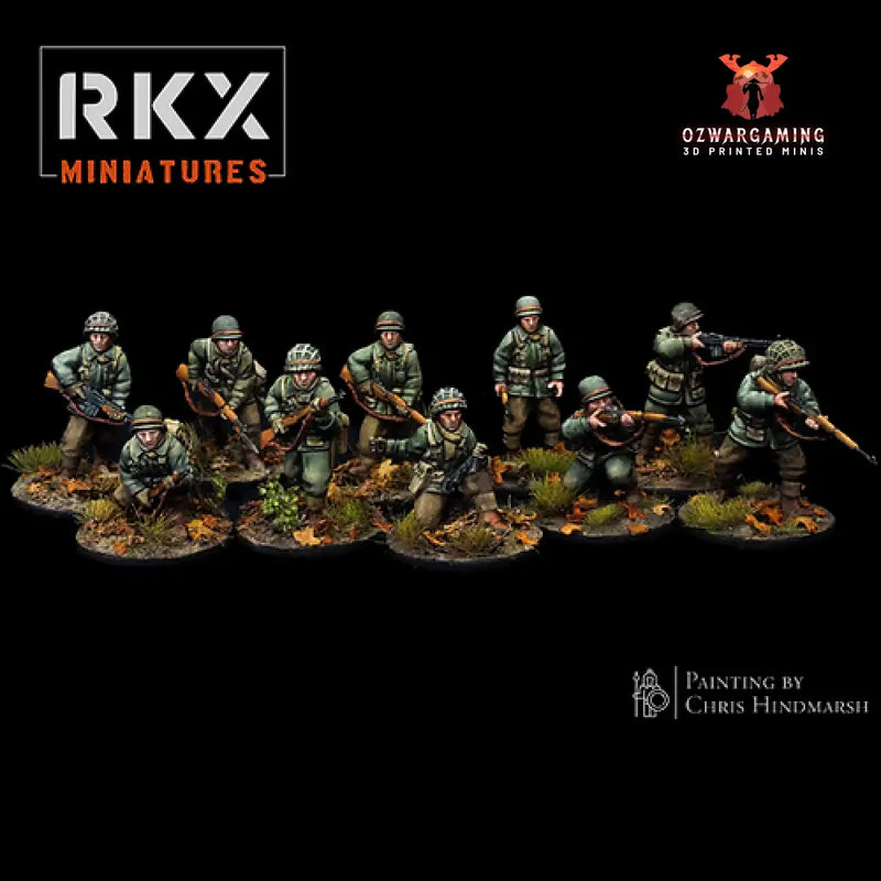 Late War US Infantry Squad 2 | RKX Miniatures 28mm WW2 Wargaming Miniatures Role Playing Miniatures