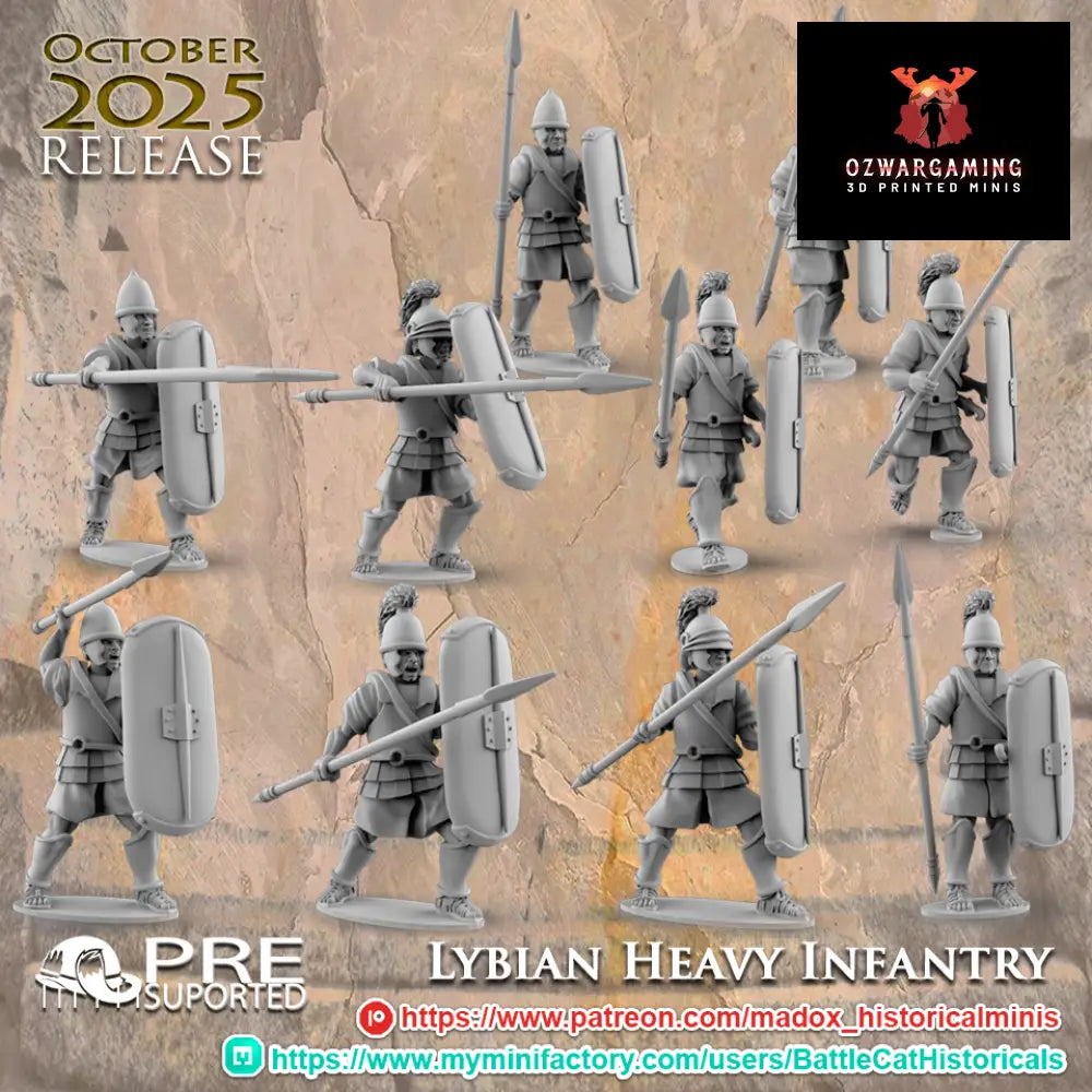 Libyan Heavy Infantry | Battlecat 28mm Historical Wargaming Miniatures Role Playing Miniatures