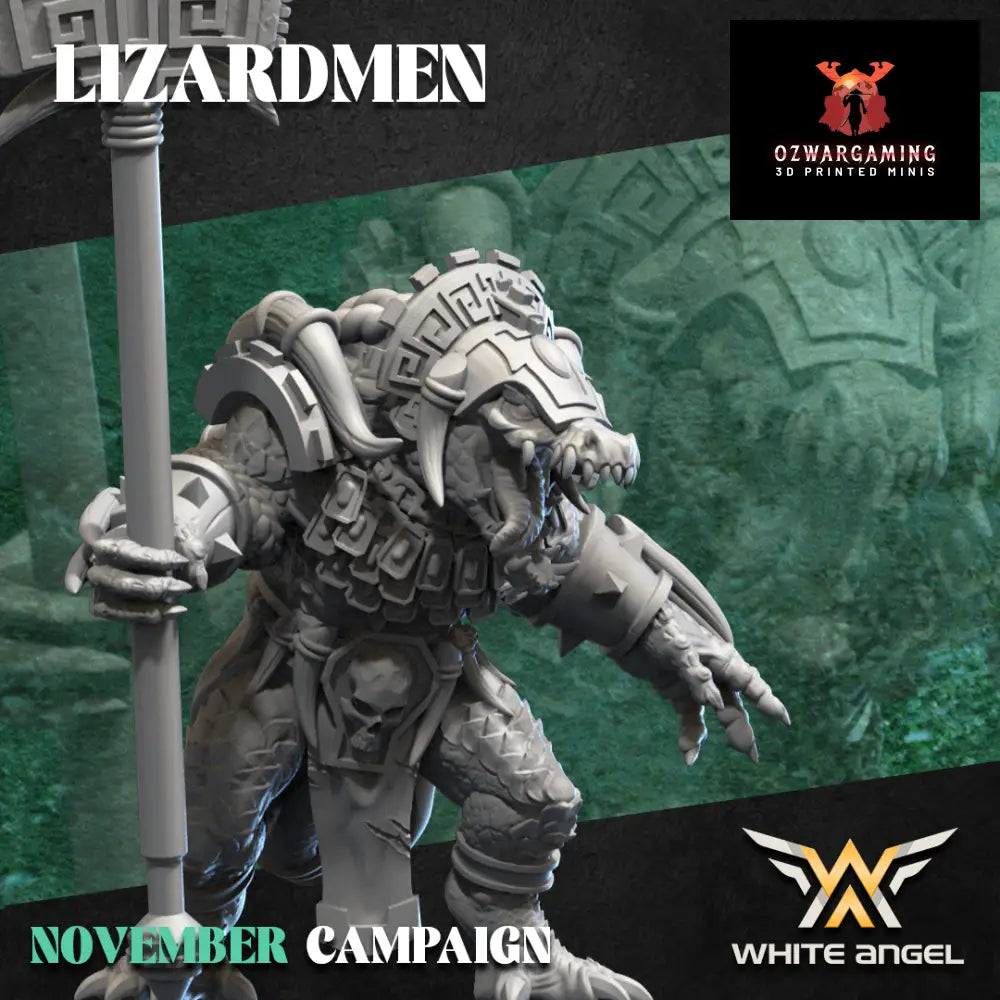 Lizardmen Ancient Crocogator | White Angel 28/32mm Fantasy Wargaming Miniatures