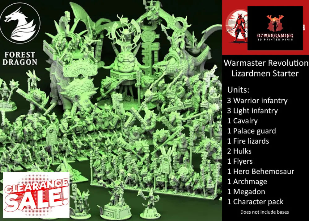 Lizardpeople Army Bundle | Forest Dragon 10mm Fantasy Wargaming Miniatures Role Playing Miniatures