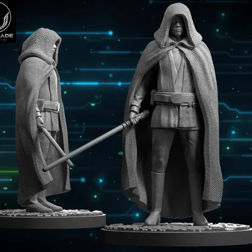 Shatter Scale Luke Hooded | Warblade Studios 40mm Miniatures Role Playing Miniatures