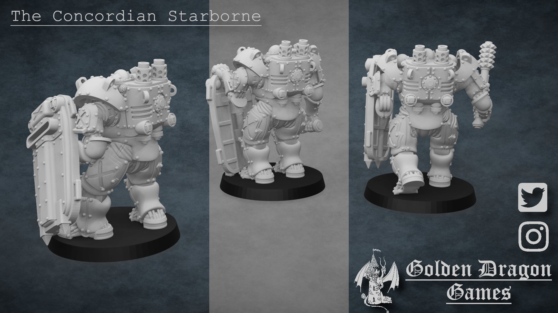 United States of America Badger Personal Hardsuits | Golden Dragon Games Weird WW2 Role Playing Miniatures