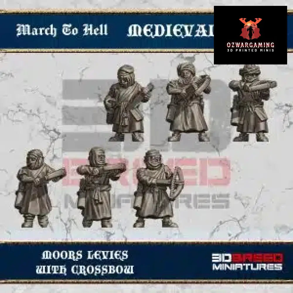 Medieval Moors Crossbow Levies | 3DBreed 15mm Wargaming Miniatures Role Playing Miniatures