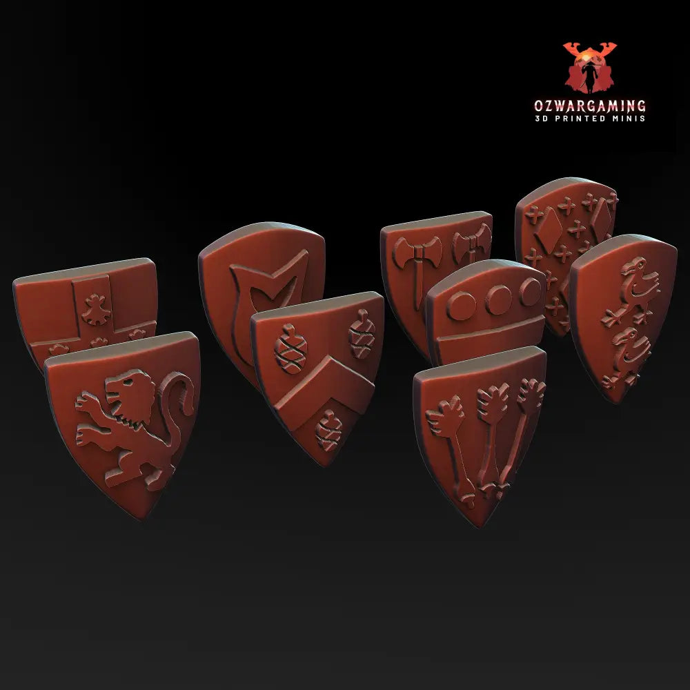 Medieval Shields Pack - English Knights | 3DBreed 15mm Wargaming Miniatures Role Playing Miniatures