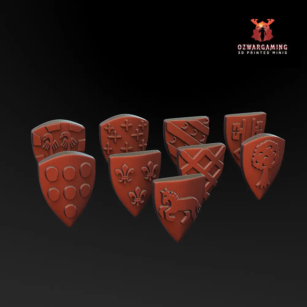 Medieval Shields Pack - French Knights | 3DBreed 15mm Wargaming Miniatures Role Playing Miniatures