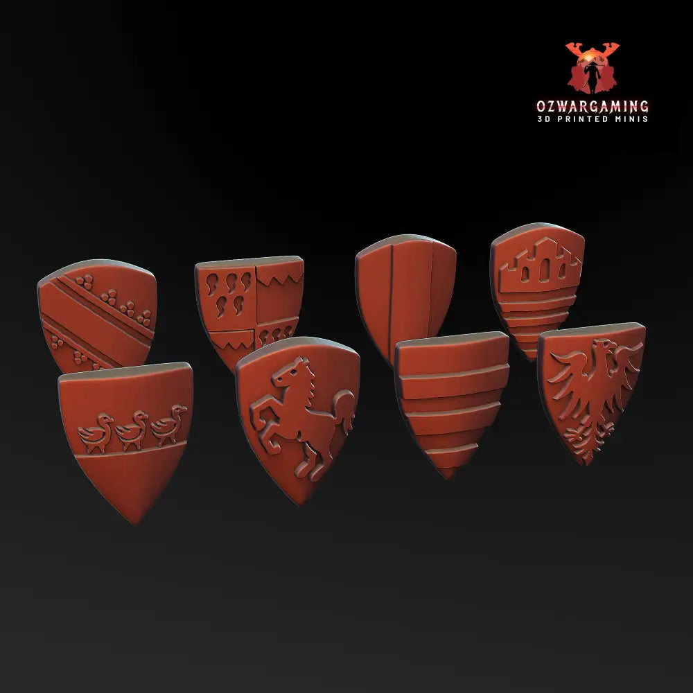 Medieval Shields Pack - Holy Roman Empire Knights | 3DBreed 15mm Wargaming Miniatures Role Playing Miniatures