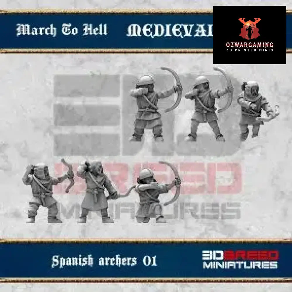 Medieval Spanish Archers | 3DBreed 15mm Wargaming Miniatures Role Playing Miniatures