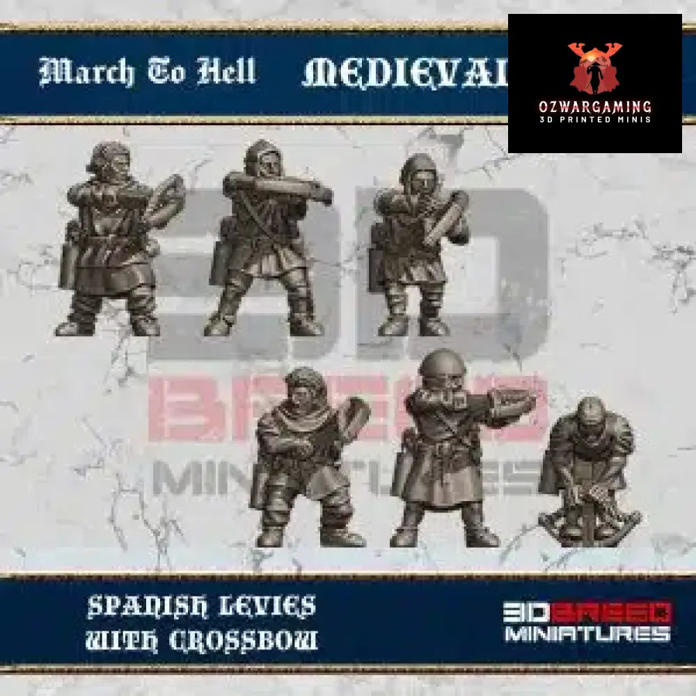 Medieval Spanish Crossbow Levies | 3DBreed 15mm Wargaming Miniatures Role Playing Miniatures