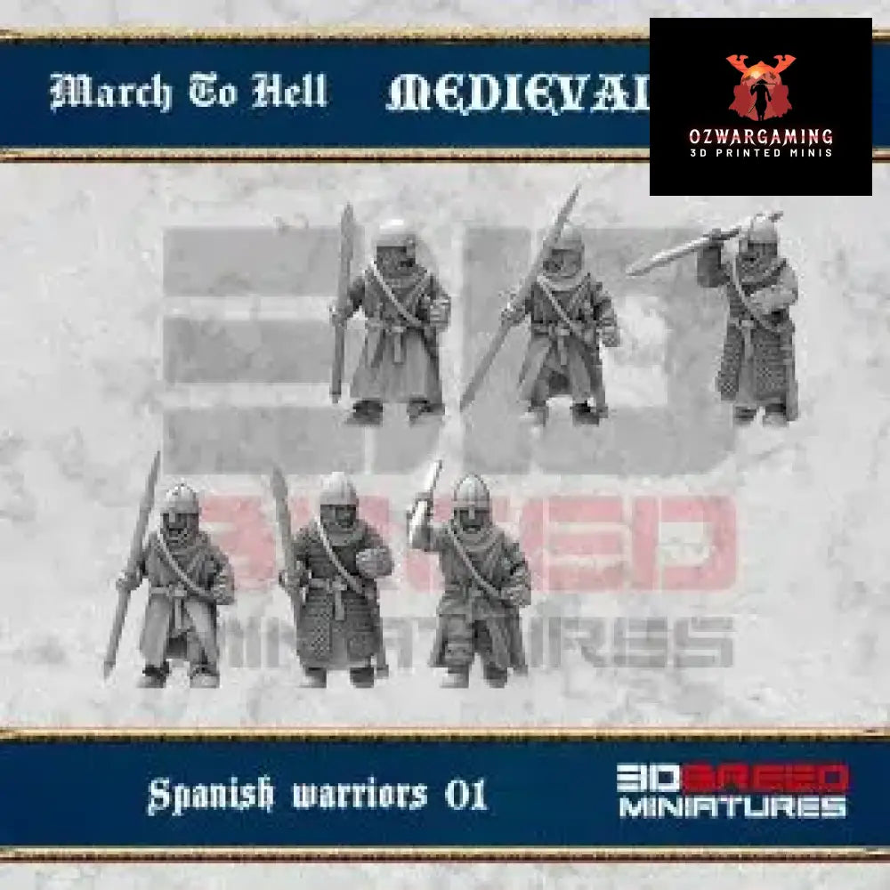Medieval Spanish Spearmen | 3DBreed 15mm Wargaming Miniatures Role Playing Miniatures