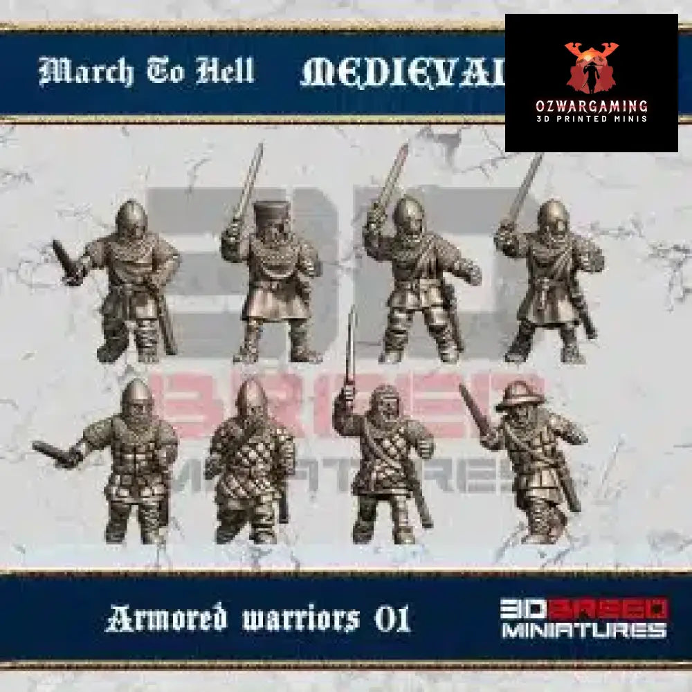 Medieval West European Armored Warriors 1 | 3DBreed 15mm Wargaming Miniatures Role Playing Miniatures