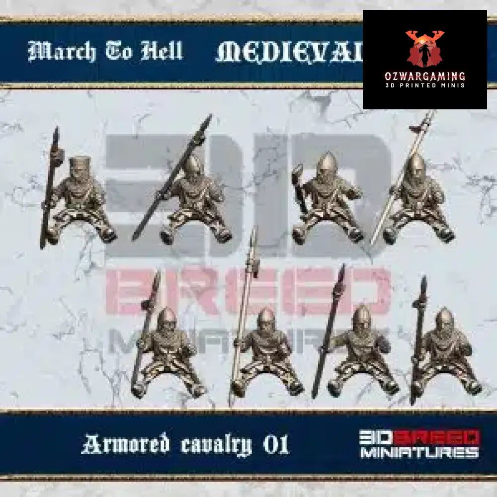 Medieval West European Armoured Cavalry 1 | 3DBreed 15mm Wargaming Miniatures Role Playing Miniatures