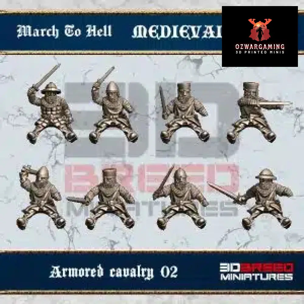 Medieval West European Armoured Cavalry 2 | 3DBreed 15mm Wargaming Miniatures Role Playing Miniatures