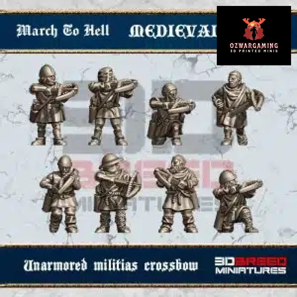 Medieval West European Crossbow Militia | 3DBreed 15mm Wargaming Miniatures Role Playing Miniatures