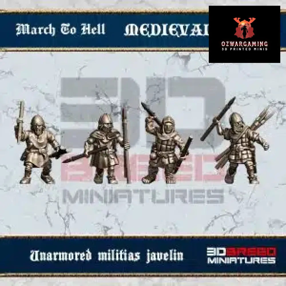 Medieval West European Javelin Militia | 3DBreed 15mm Wargaming Miniatures Role Playing Miniatures