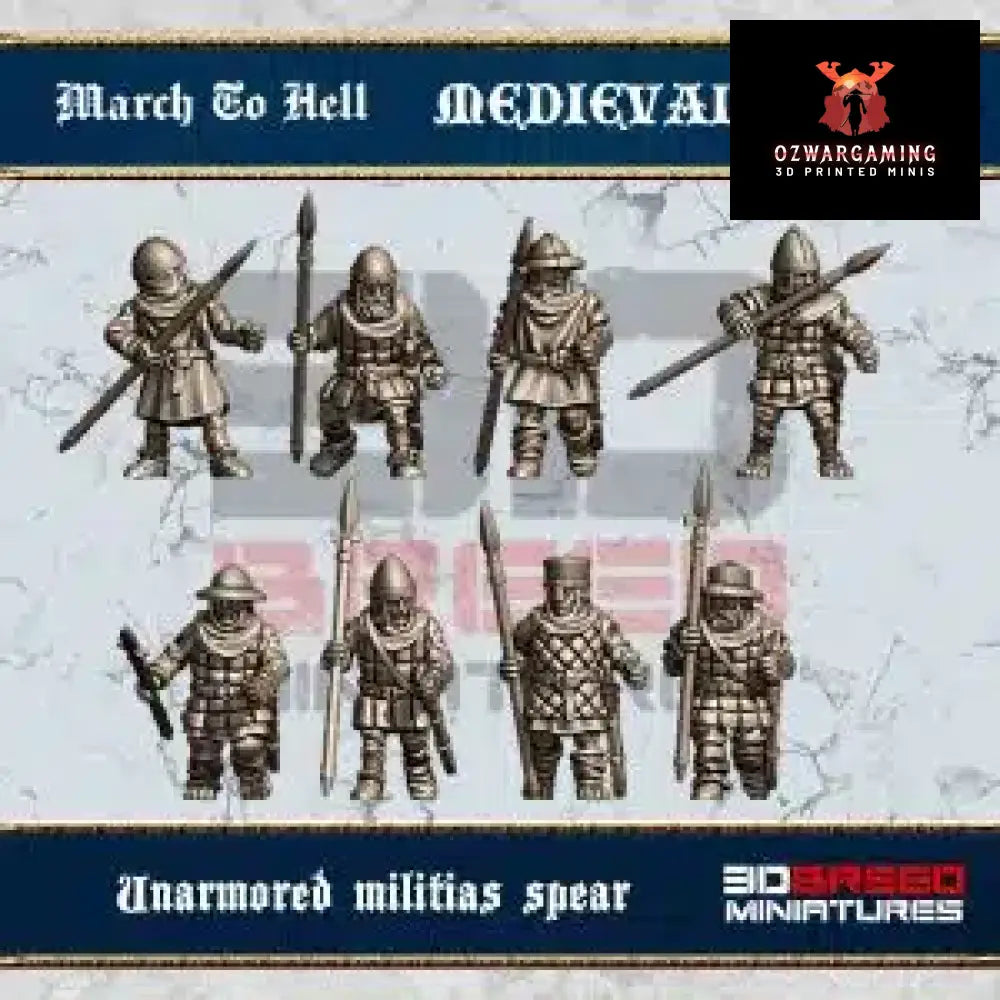 Medieval West European Spear Militia | 3DBreed 15mm Wargaming Miniatures Role Playing Miniatures