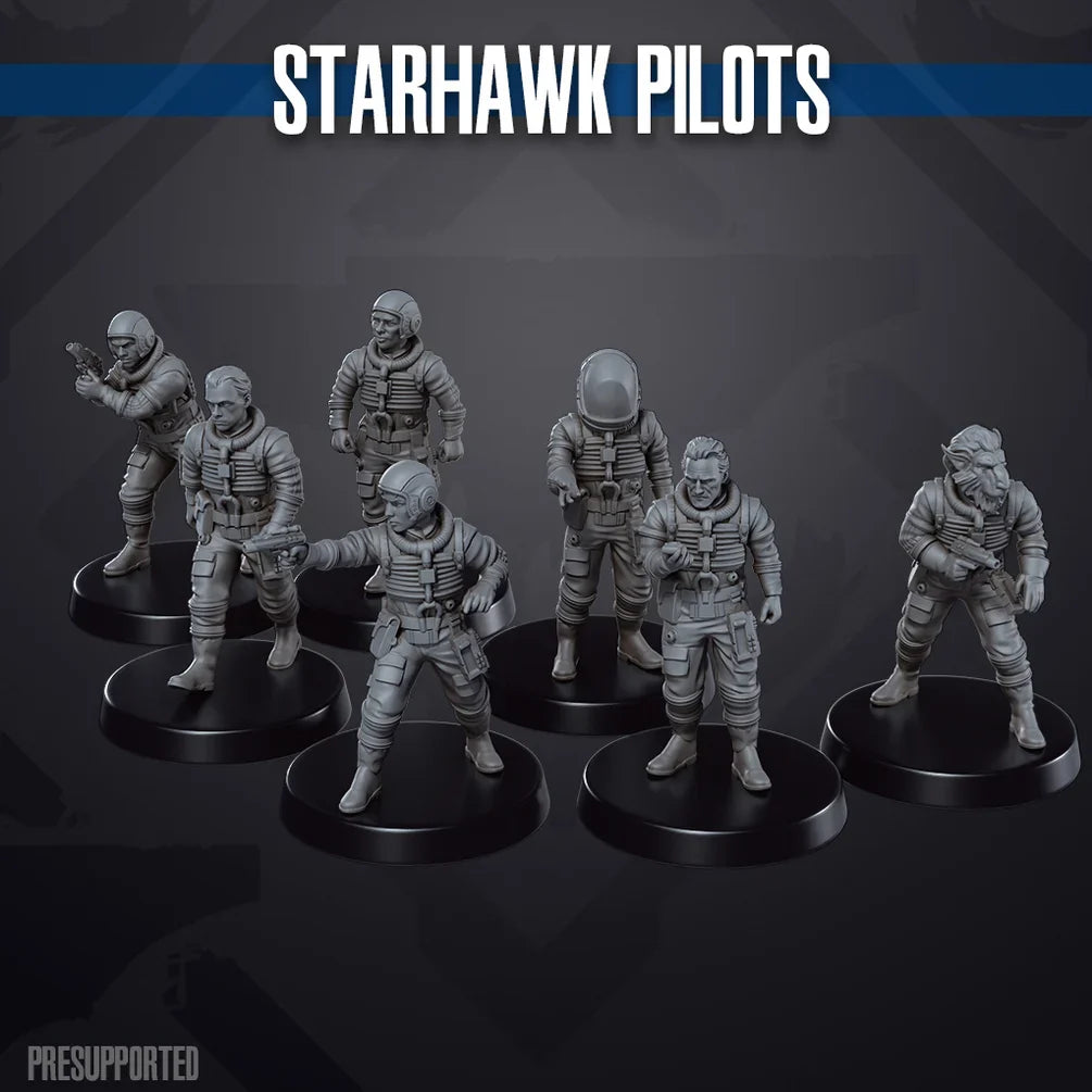 Space Wars: Starhawk Pilots | Skullforge Studios 32mm Wargaming Miniatures Role Playing Miniatures