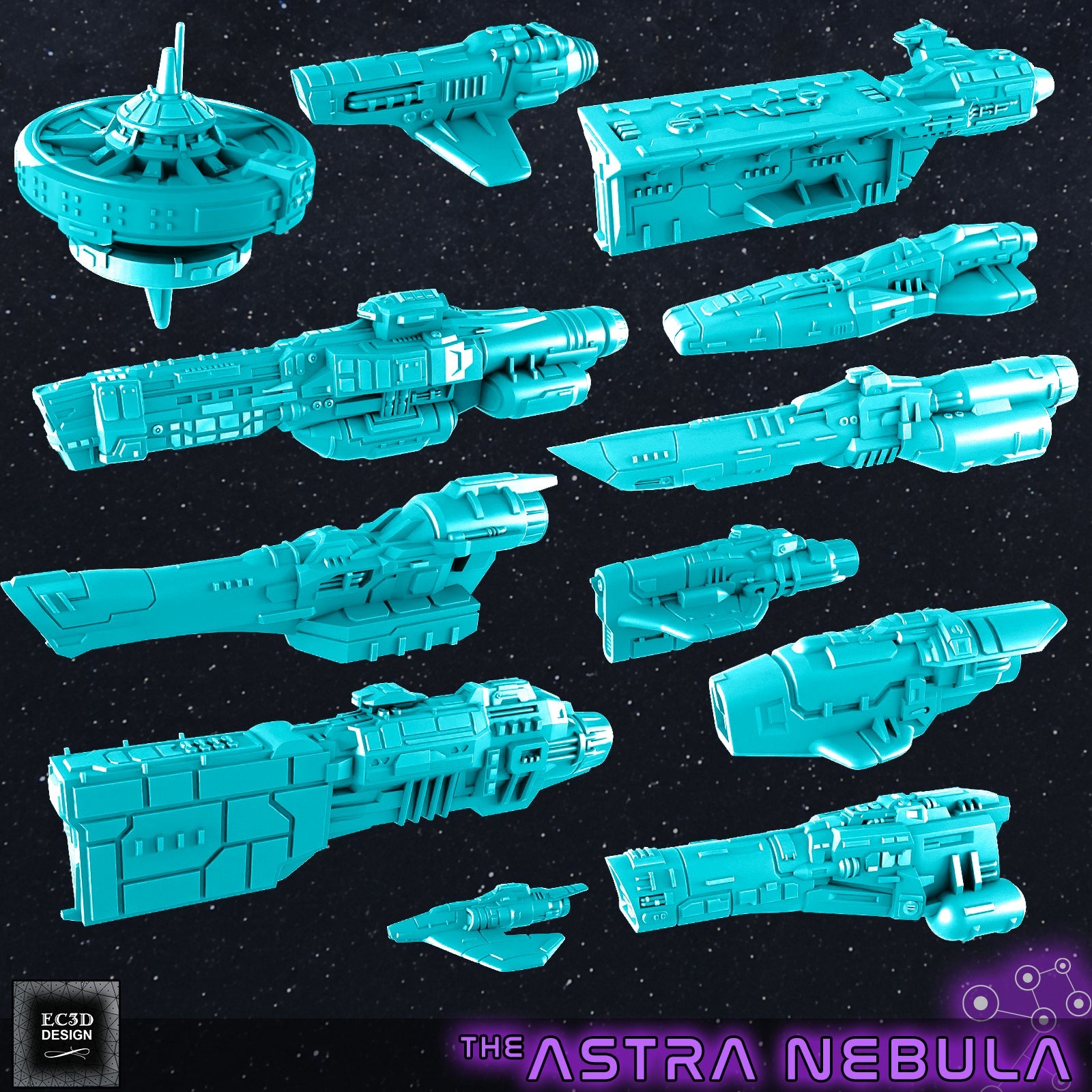 Civilian Fleet | EC3D Fleet Scale Sci Fi Miniatures Role Playing Miniatures