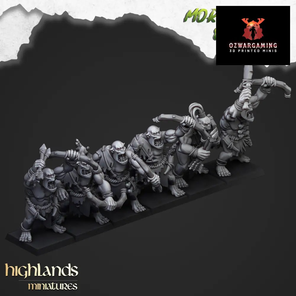 Moredhun’s Feral Orcs Bowmen | Highlands Miniatures 28/32mm Fantasy Wargaming Miniatures Role Playing Miniatures