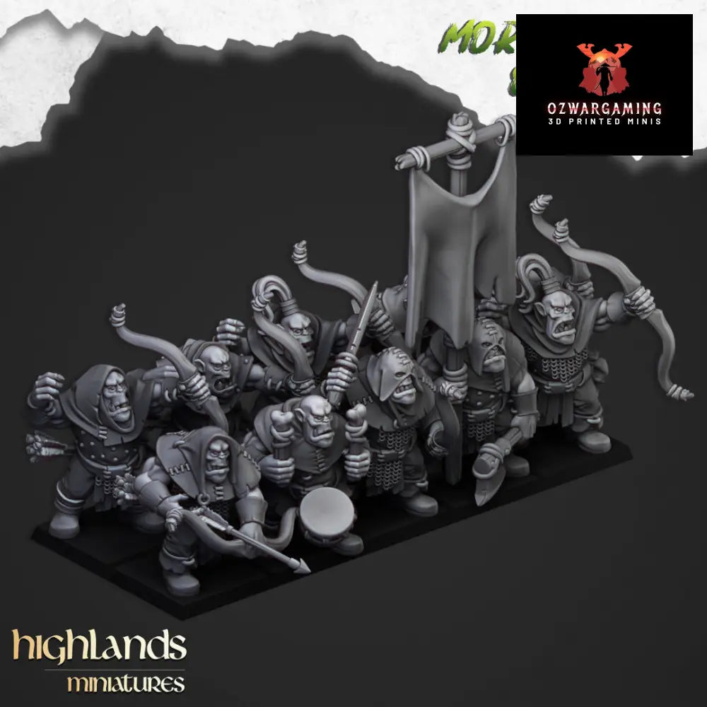 Moredhun’s Orcs Bowmen | Highlands Miniatures 28/32mm Fantasy Wargaming Miniatures Role Playing Miniatures