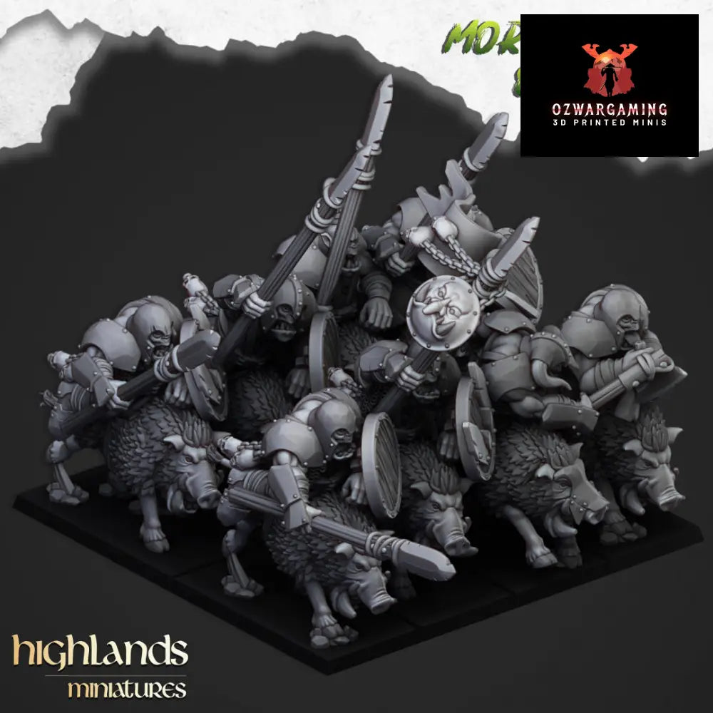 Moredhun’s Orcs Cavalry | Highlands Miniatures 28/32mm Fantasy Wargaming Miniatures Role Playing Miniatures