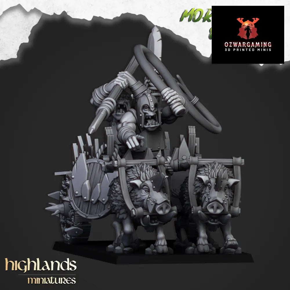 Moredhun’s Orcs Chariot | Highlands Miniatures 28/32mm Fantasy Wargaming Miniatures Role Playing Miniatures