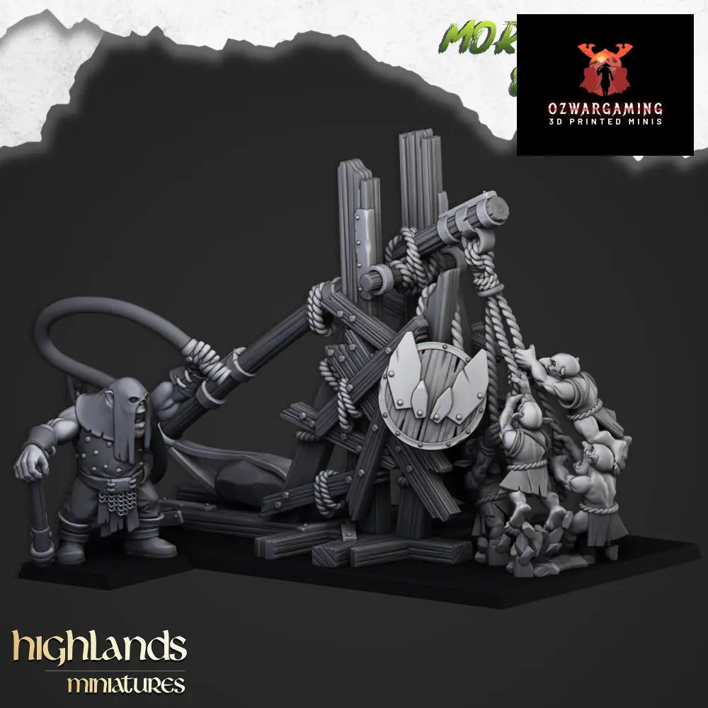 Moredhun’s Orcs Stone Thrower | Highlands Miniatures 28/32mm Fantasy Wargaming Miniatures Role Playing Miniatures