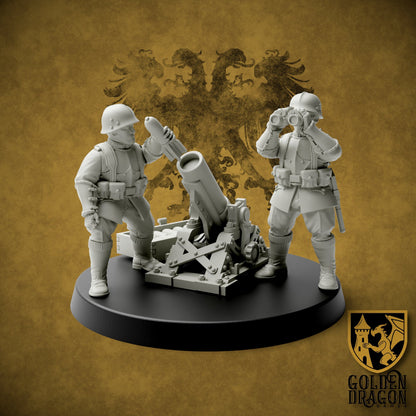Holy Roman Empire Heavy Weapons | Golden Dragon Games Weird WW2 Mortar Role Playing Miniatures