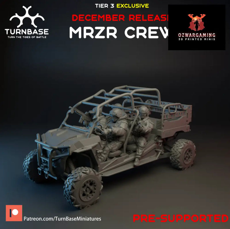 MRZR Military Tactical Vehicle | Turnbase Modern Military Wargaming Miniatures 4 Seater Role Playing Miniatures