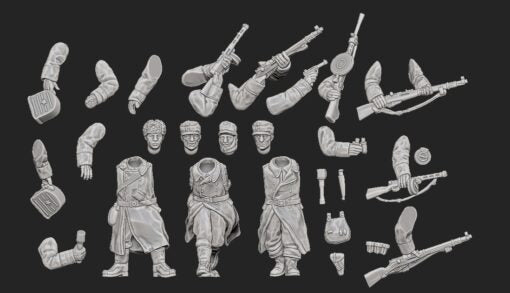 Finnish Soldiers in Greatcoats Build Kit | Propylene Foliescu 28mm WW2 Wargaming Miniatures Role Playing Miniatures