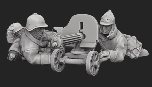Soviet Winter War Maxim MMG Team | Propylene Foliescu 28mm WW2 Wargaming Miniatures Role Playing Miniatures