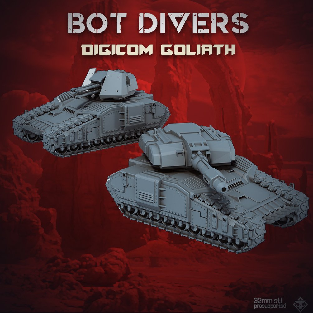 Heckdivers: Digicom Goliath Tank | Skullforge Studios 32mm Wargaming Miniatures Role Playing Miniatures