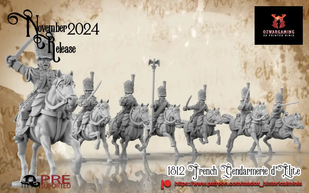 Napoleonic French Gendarmerie d’Elite | Battlecat 28mm Historical Wargaming Miniatures Role Playing Miniatures