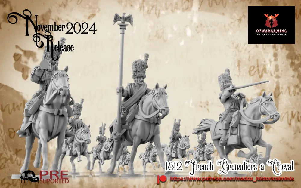 Napoleonic French Grenadiers au Cheval | Battlecat 28mm Historical Wargaming Miniatures Role Playing Miniatures