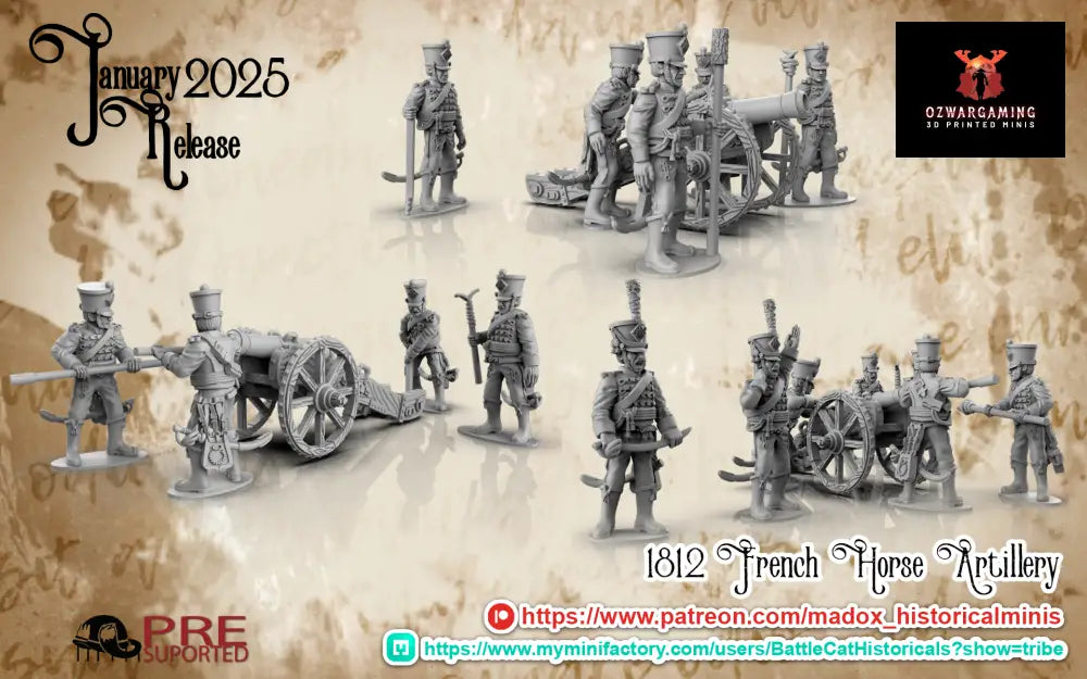 Napoleonic French Horse Artillery | Battlecat 28mm Historical Wargaming Miniatures Role Playing Miniatures