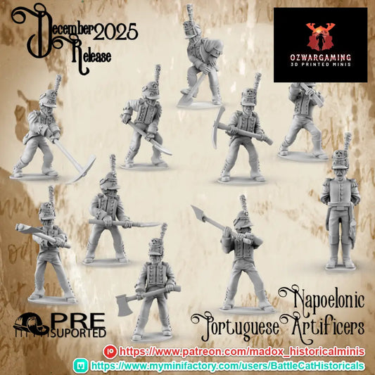 Napoleonic Portuguese Artificers | Battlecat 28mm Historical Wargaming Miniatures Role Playing Miniatures