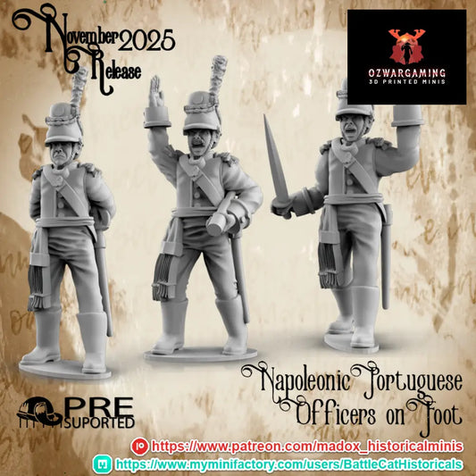 Napoleonic Portuguese Foot Officers | Battlecat 28mm Historical Wargaming Miniatures Role Playing Miniatures