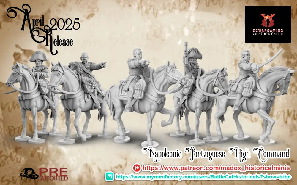 Napoleonic Portuguese High Command | Battlecat 28mm Historical Wargaming Miniatures Role Playing Miniatures