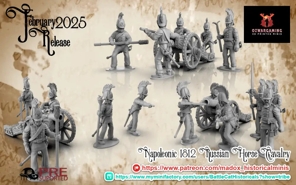 Napoleonic Russian Horse Artilley | Battlecat 28mm Historical Wargaming Miniatures Role Playing Miniatures