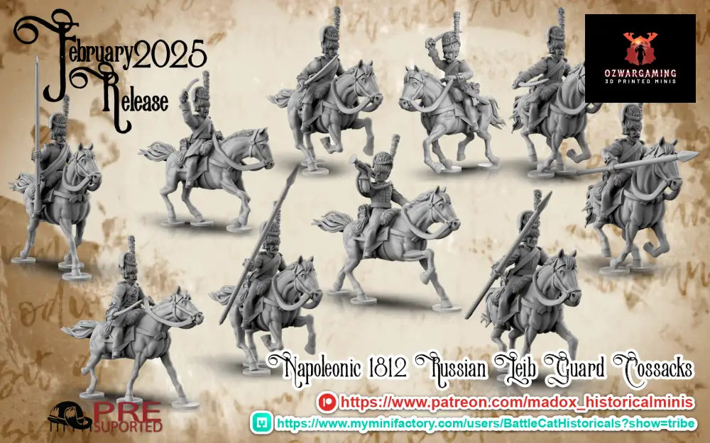 Napoleonic Russian Leib Guard Cossacks | Warbear Studios 28mm Historical Wargaming Miniatures Role Playing Miniatures