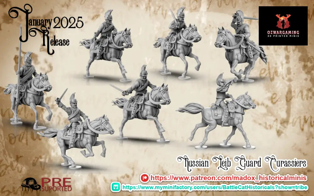 Napoleonic Russian Leib Guard Cuirassiers | Warbear Studios 28mm Historical Wargaming Miniatures Role Playing Miniatures