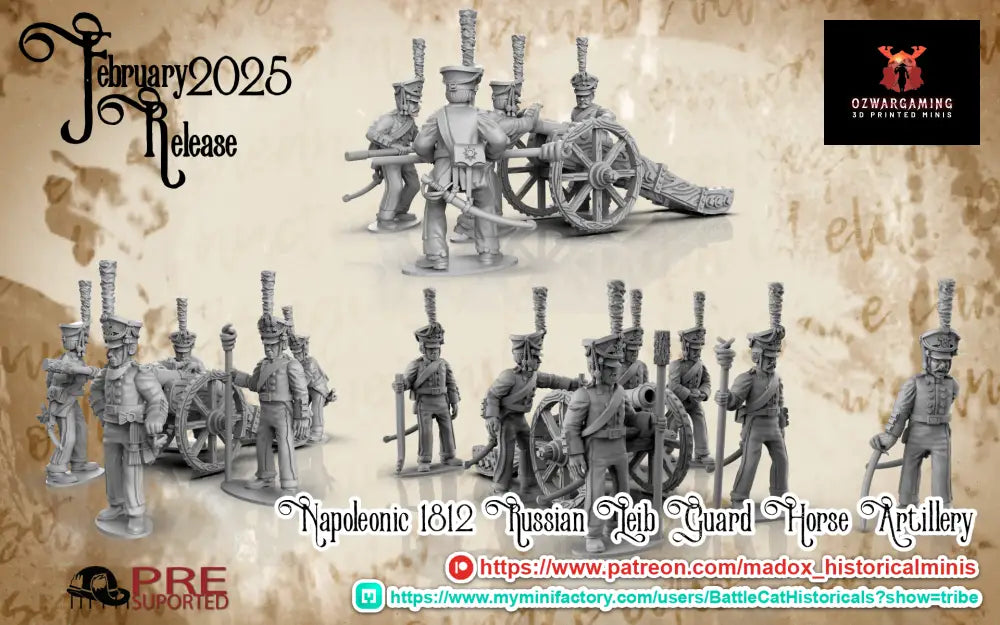 Napoleonic Russian Leib Guard Horse Artilley | Battlecat 28mm Historical Wargaming Miniatures Role Playing Miniatures