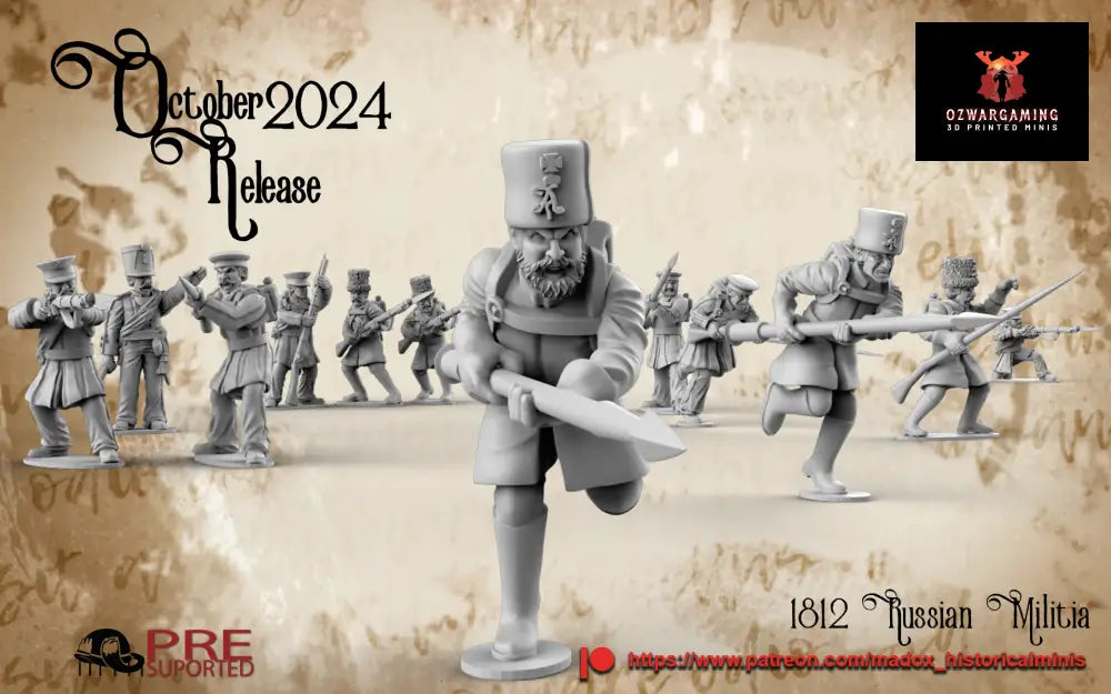 Napoleonic Russian Militia | Battlecat 28mm Historical Wargaming Miniatures Role Playing Miniatures